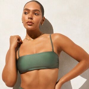 J Crew women’s Bandeau Bikini top in Classic Sculpt green Size XS NWT